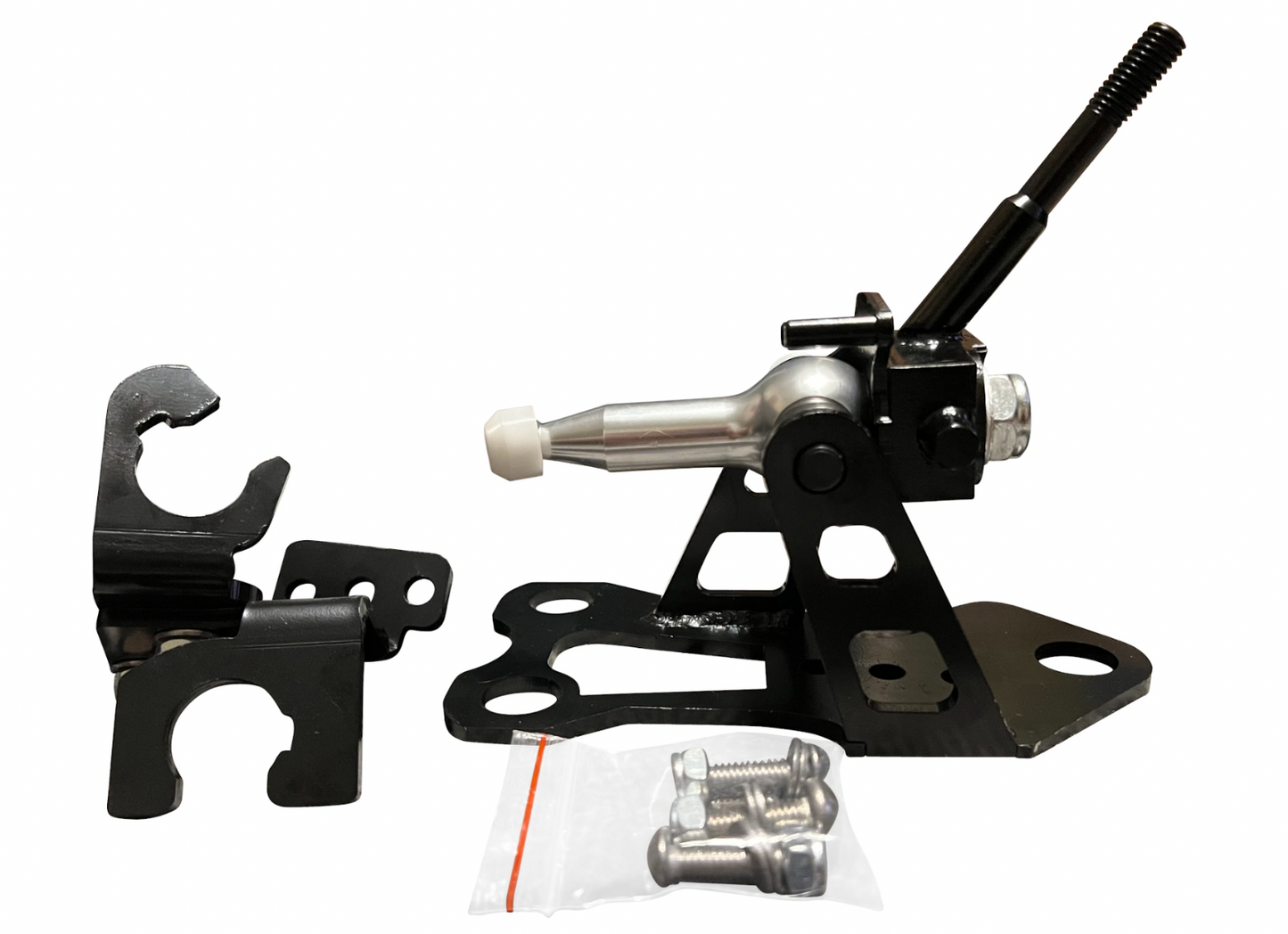 Jack Spania Racing K20z3 shift cable bracket for 8th Gen Honda Civic 2006 transmission part, showing the OEM-style metal bracket.