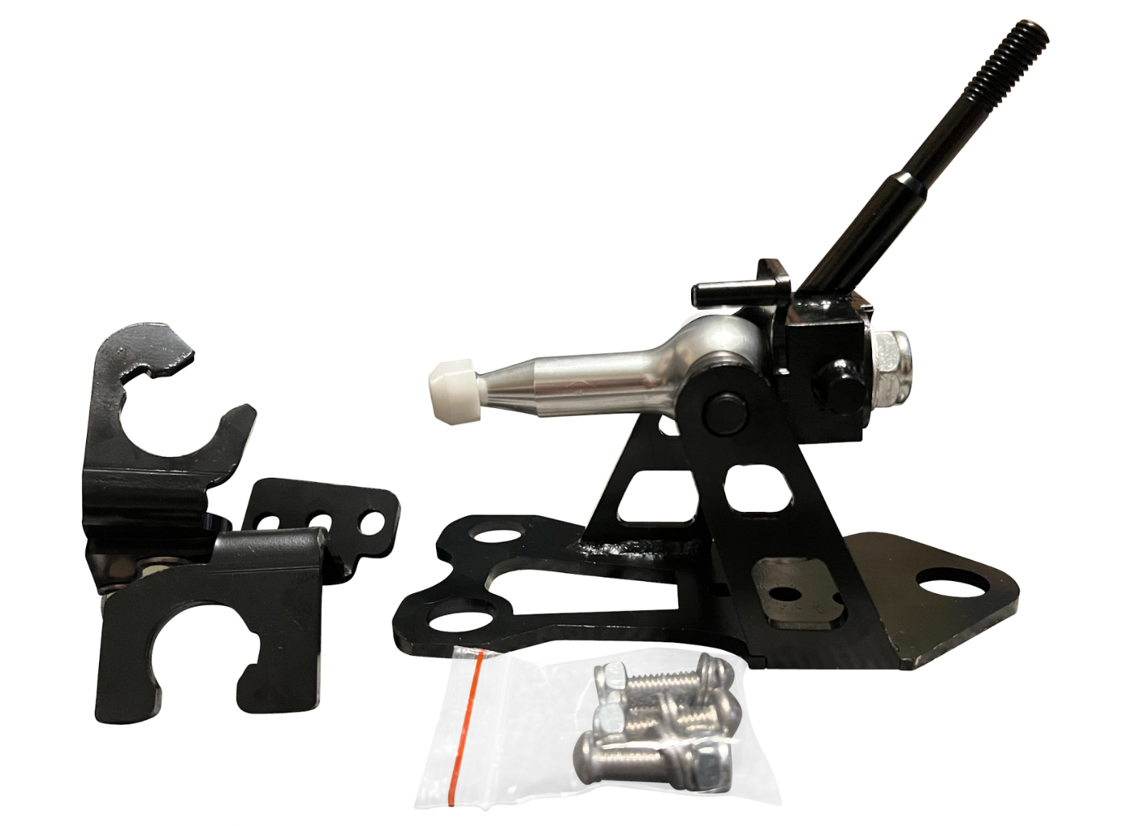 Jack Spania Racing K20z3 shift cable bracket for 8th Gen Honda Civic 2006 transmission part, showing the OEM-style metal bracket.