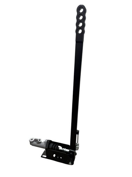 JackSpania Racing billet aluminum hydraulic drift staging brake lever inside view, featuring 12-inch and 25-inch staging components.