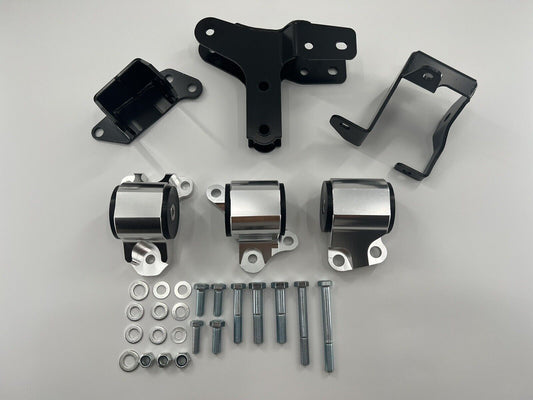 Jack Spania Racing EK B Series AWD engine motor mount kit for Honda 96-00 Civic B16 B18 B20, 2-bolt engine parts.