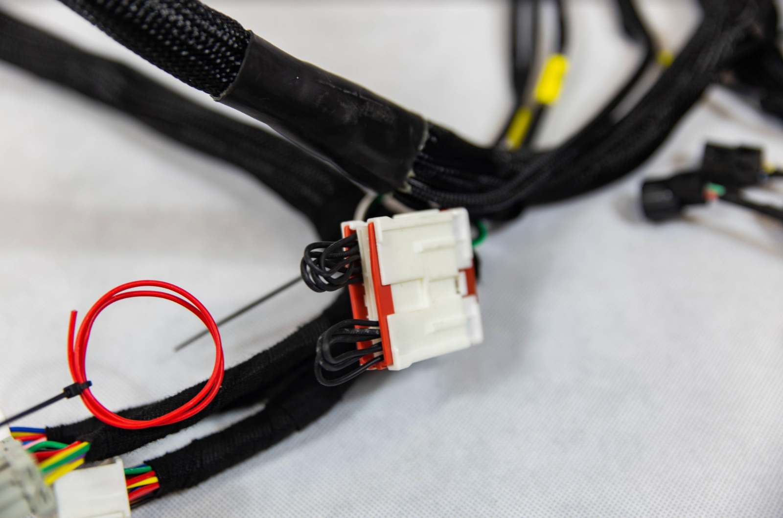 Jack Spania Racing K20 K24 K-Series tucked engine harness for Honda Acura K-Swap, compatible with RSX, Civic Si, and EP3 engines.