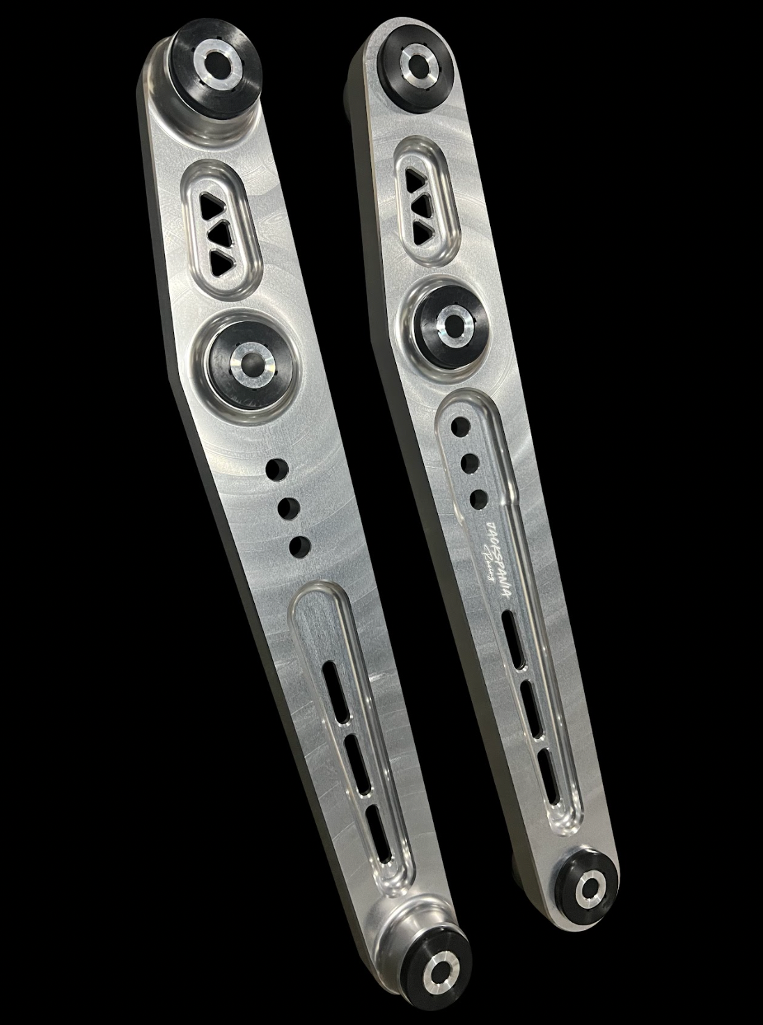 Jack Spania Racing billet AWD lower control arms for Honda Civic EK Type R Si hatchback, suspension parts for 96-00 models.