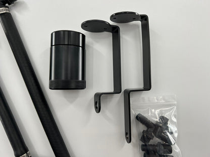 Jack Spania Racing oil separator catch can for 6.2 Supercharged Dodge Durango Hellcat and Trackhawk engine parts, mounted on engine.