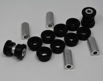 Jack Spania Racing replacement bushings with inserts for Skunk2 EG EK DC lower control arms and rear camber suspension parts.