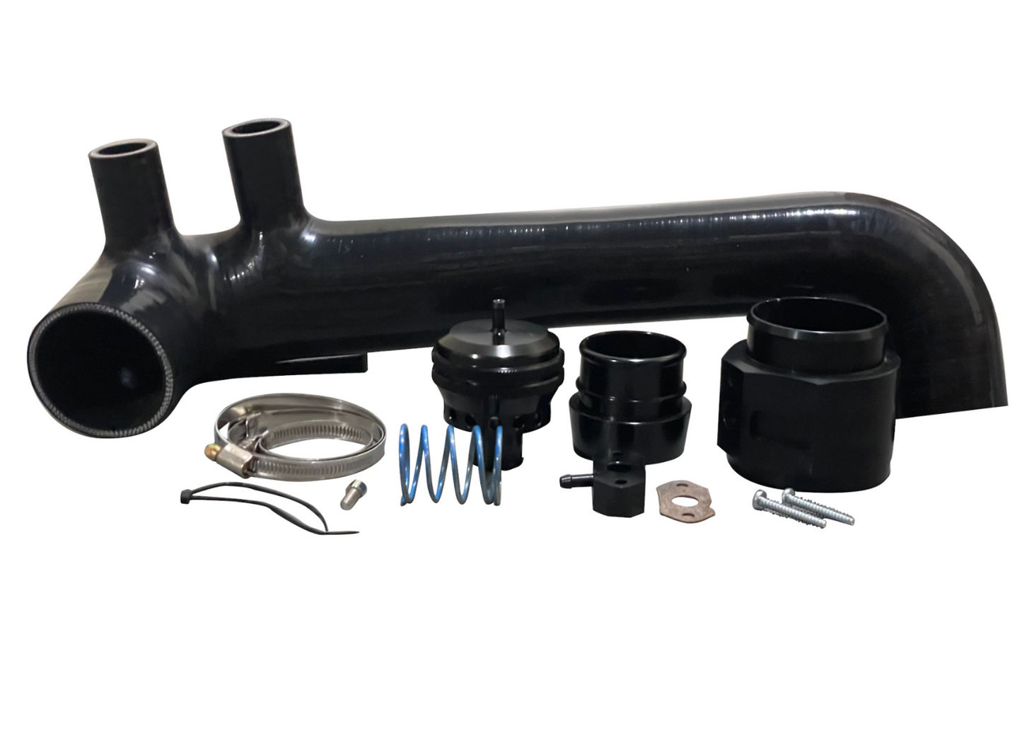 Jack Spania Racing dump blow off valve BOV kit for VW and Audi 1.2 & 1.4 TSI engine parts, showing the valve components.