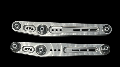 Jack Spania Racing billet AWD lower control arms for Honda Civic EK Type R Si hatchback, suspension parts for enhanced handling.