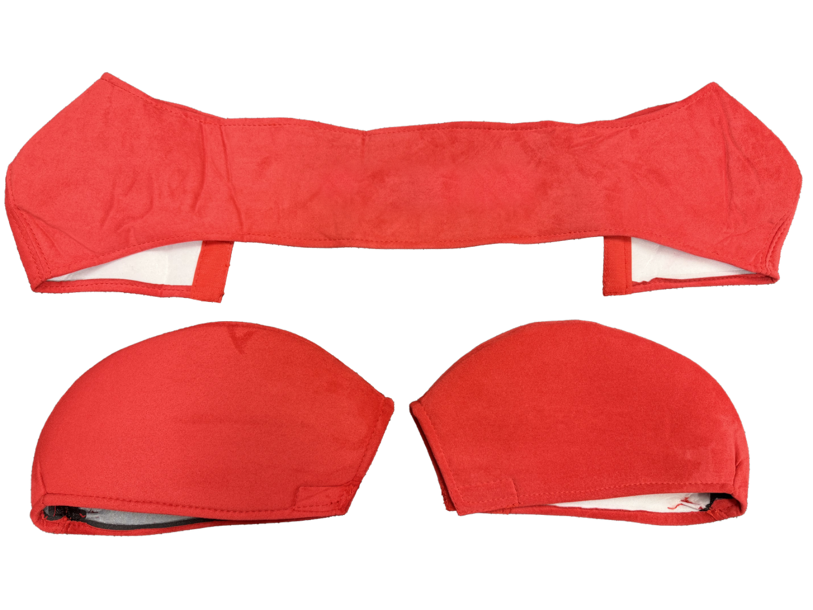 Two JackSpania Racing suede seat protectors for Recaro SR3 and SR4 semi-bucket seats, interior car accessories set.
