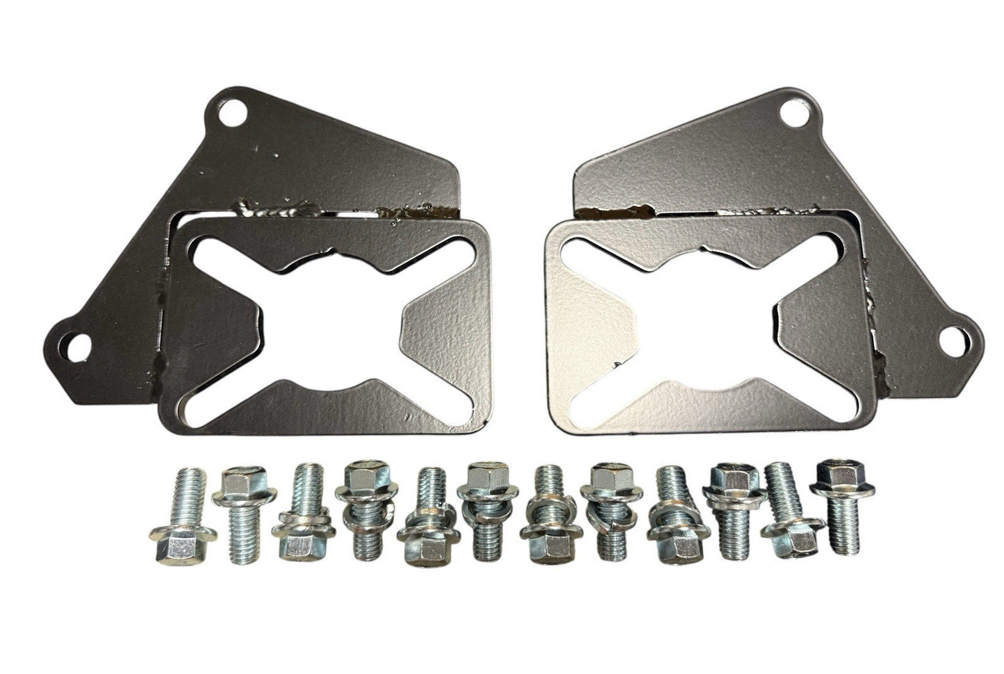Interior view of JackSpania Racing steel rear disc conversion bracket kit for Honda Civic EG EK hatch, coupe, and sedan models.