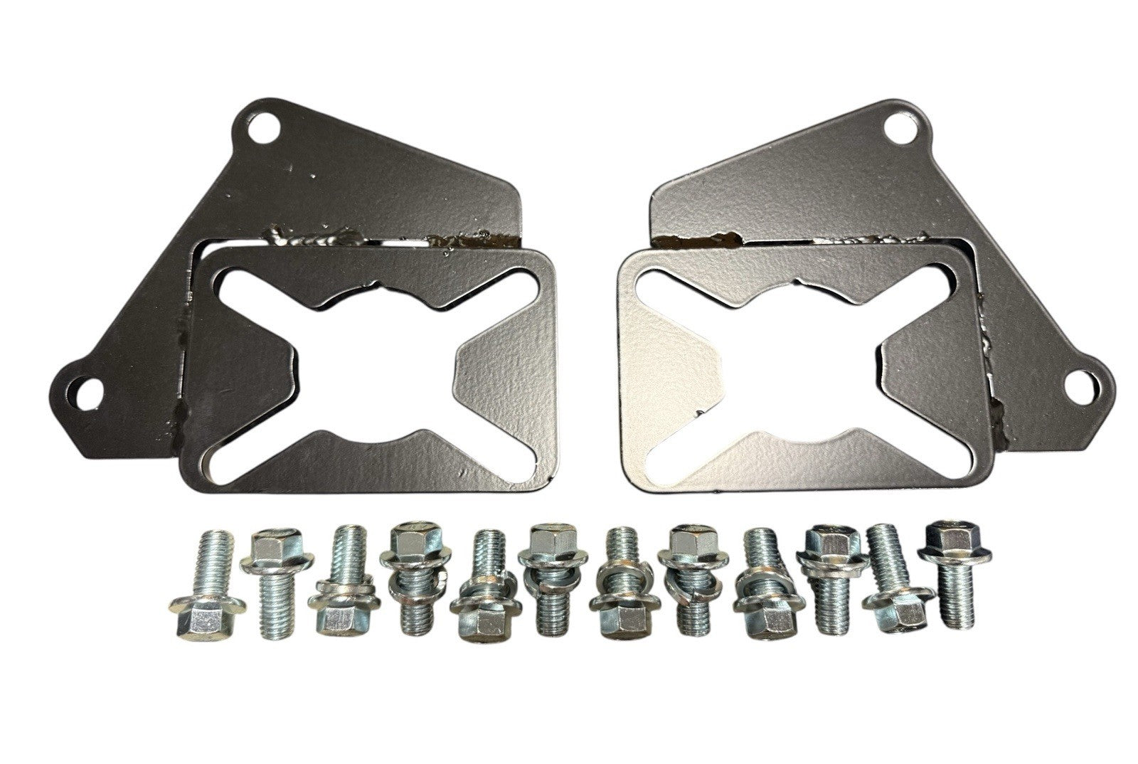 Interior view of JackSpania Racing steel rear disc conversion bracket kit for Honda Civic EG EK hatch, coupe, and sedan models.