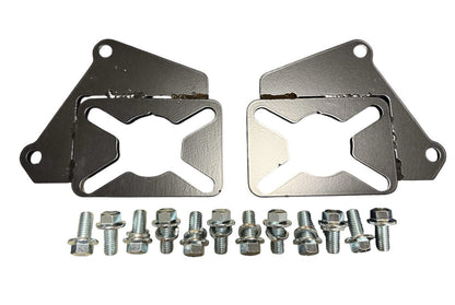 Interior view of JackSpania Racing steel rear disc conversion bracket kit for Honda Civic EG EK hatch, coupe, and sedan models.