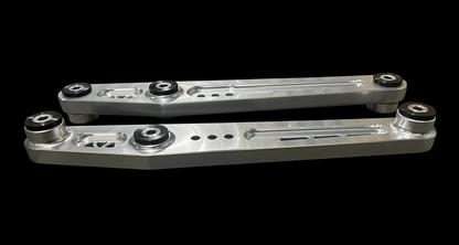 Jack Spania Racing billet AWD lower control arms for Honda Civic EK Type R Si hatchback, suspension parts in black with mounting points