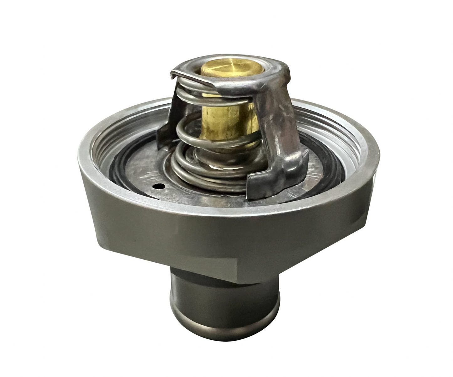 Jack Spania Racing 1.25-inch billet in-line thermostat for universal radiator coolant hoses, engine parts for cooling system.