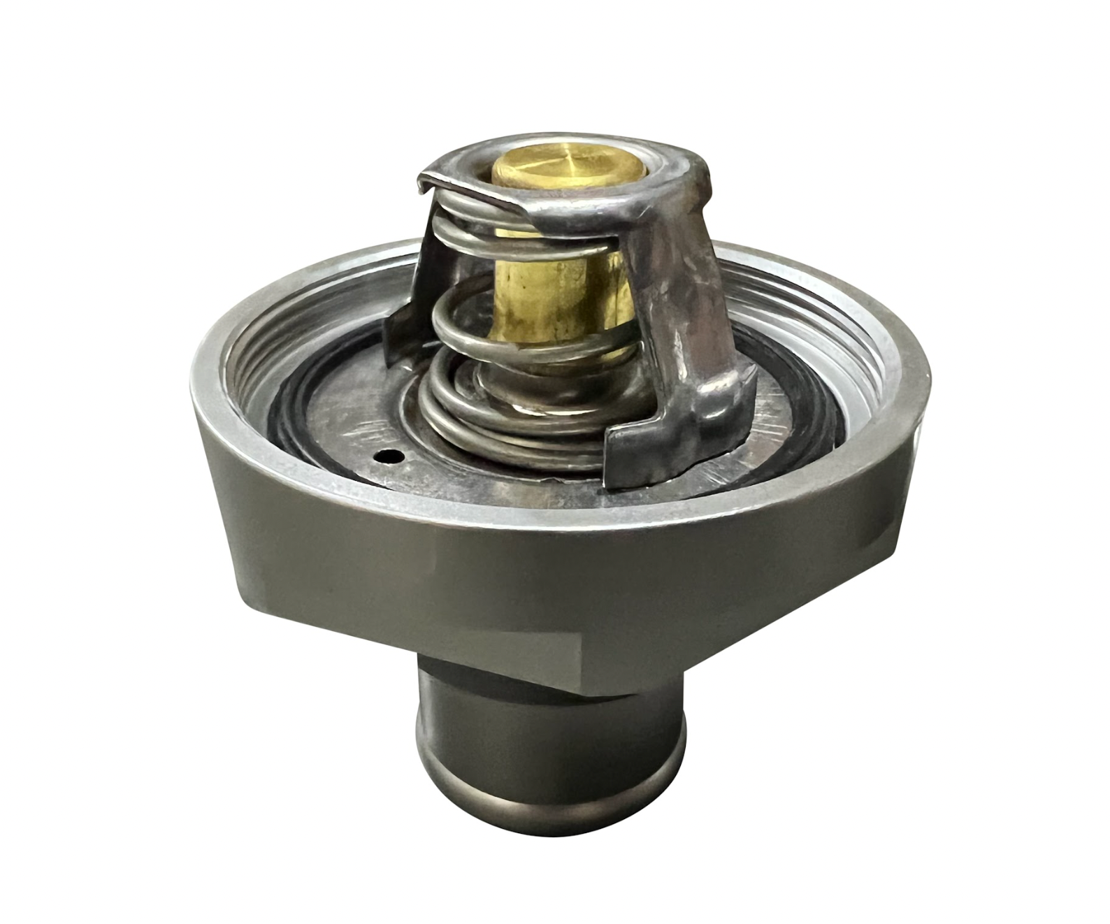 Jack Spania Racing 1.25-inch billet in-line thermostat for universal radiator coolant hoses, engine parts for cooling system.