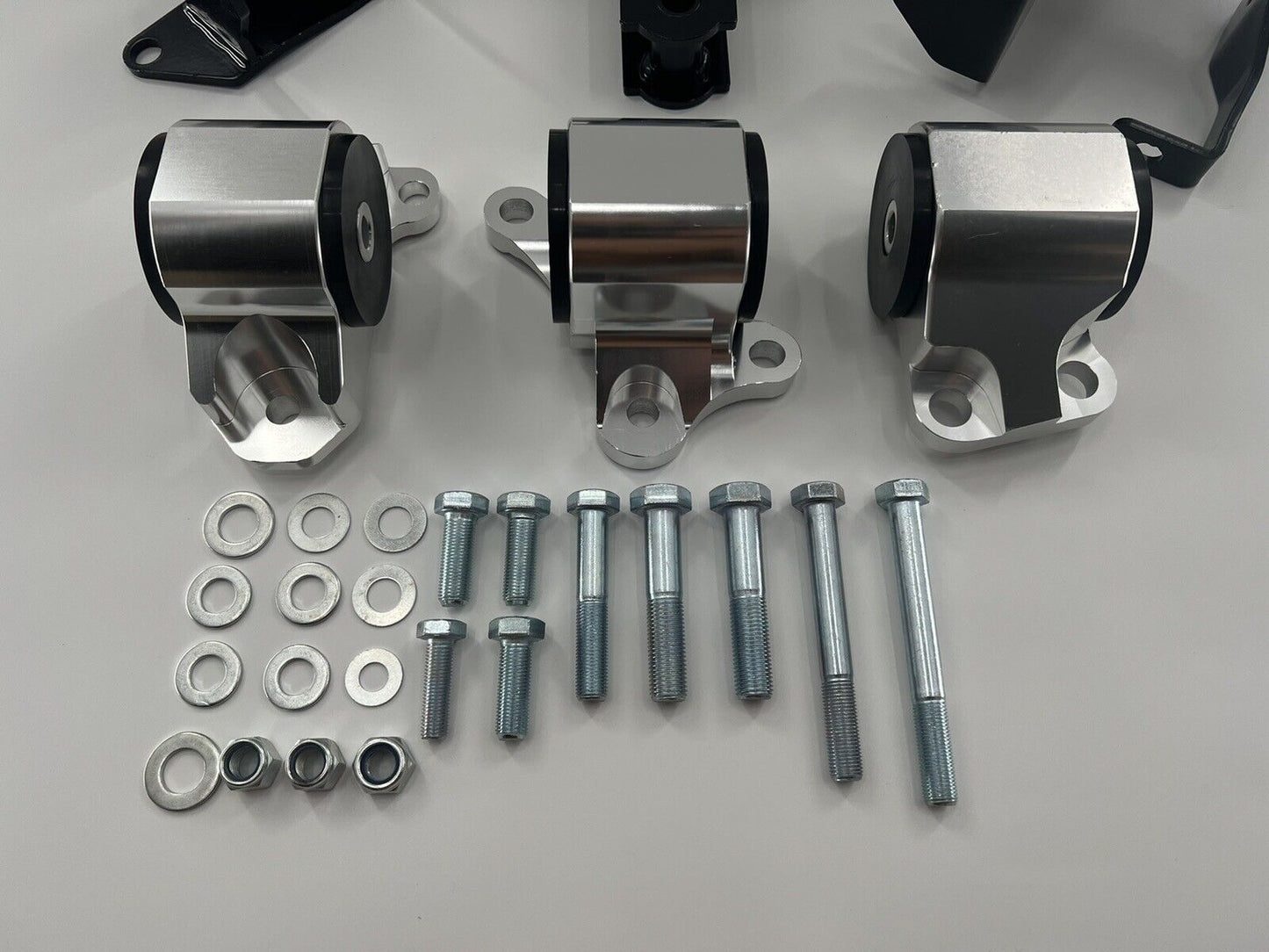 Jack Spania Racing EK B Series AWD engine motor mount kit for Honda Civic 96-00 with B16, B18, B20 engines, 2-bolt design.