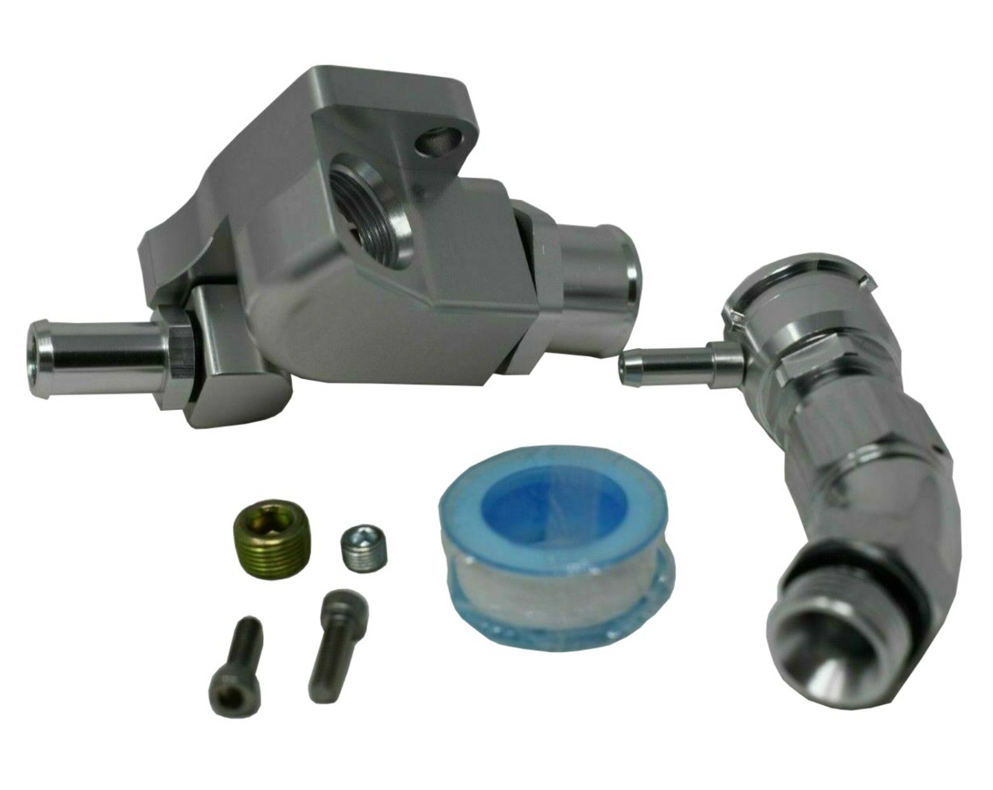 Honda Acura K Series upper coolant housing with built-in filler hose, compatible with K20 and K24A1 engines by Jack Spania Racing