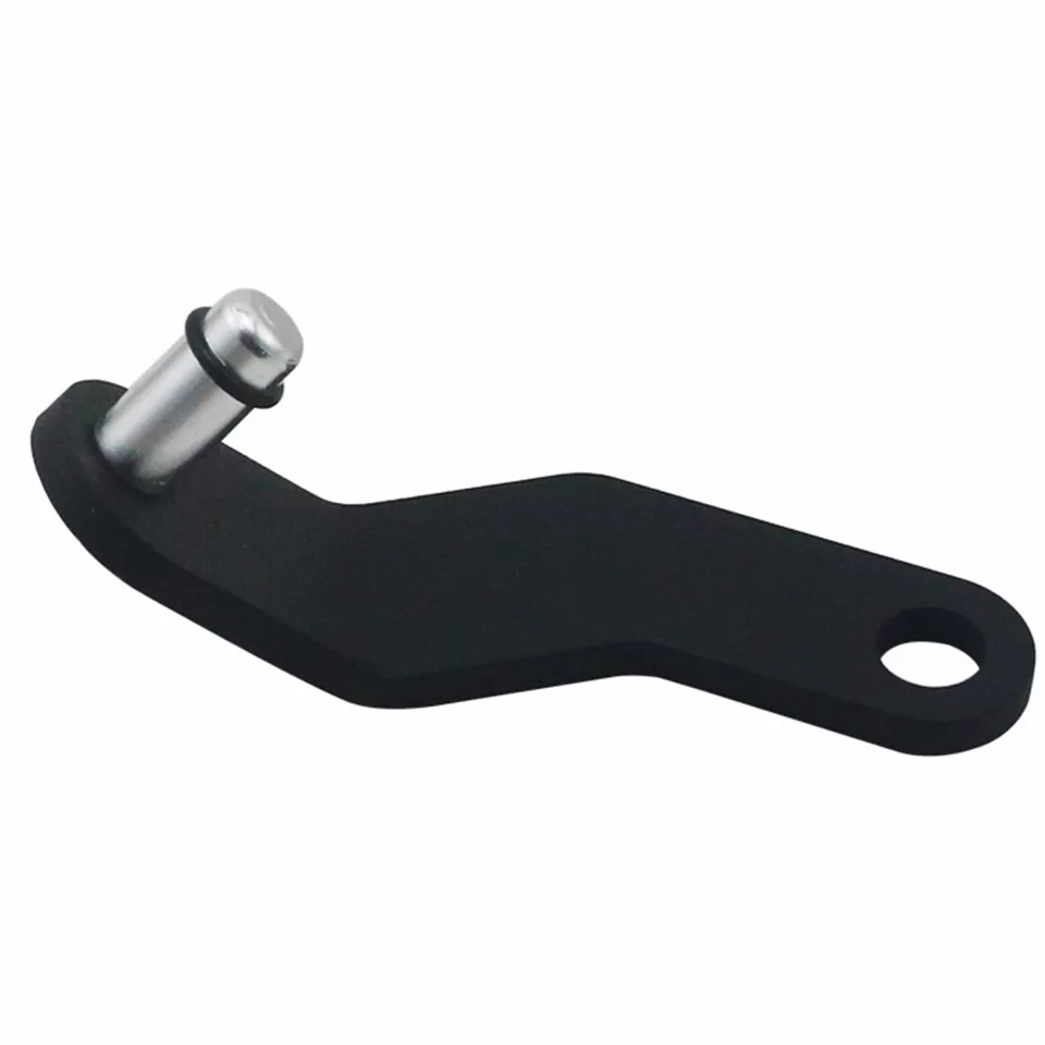 Driver side carpeted floor mat retention bracket for Subaru WRX and STi, by JackSpania Racing, interior vehicle component.