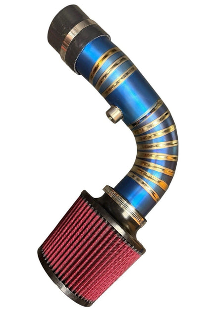 JackSpania Racing K20 K24 3-inch titanium pie cut cold air intake pipe with high flow filter for K swap engines.