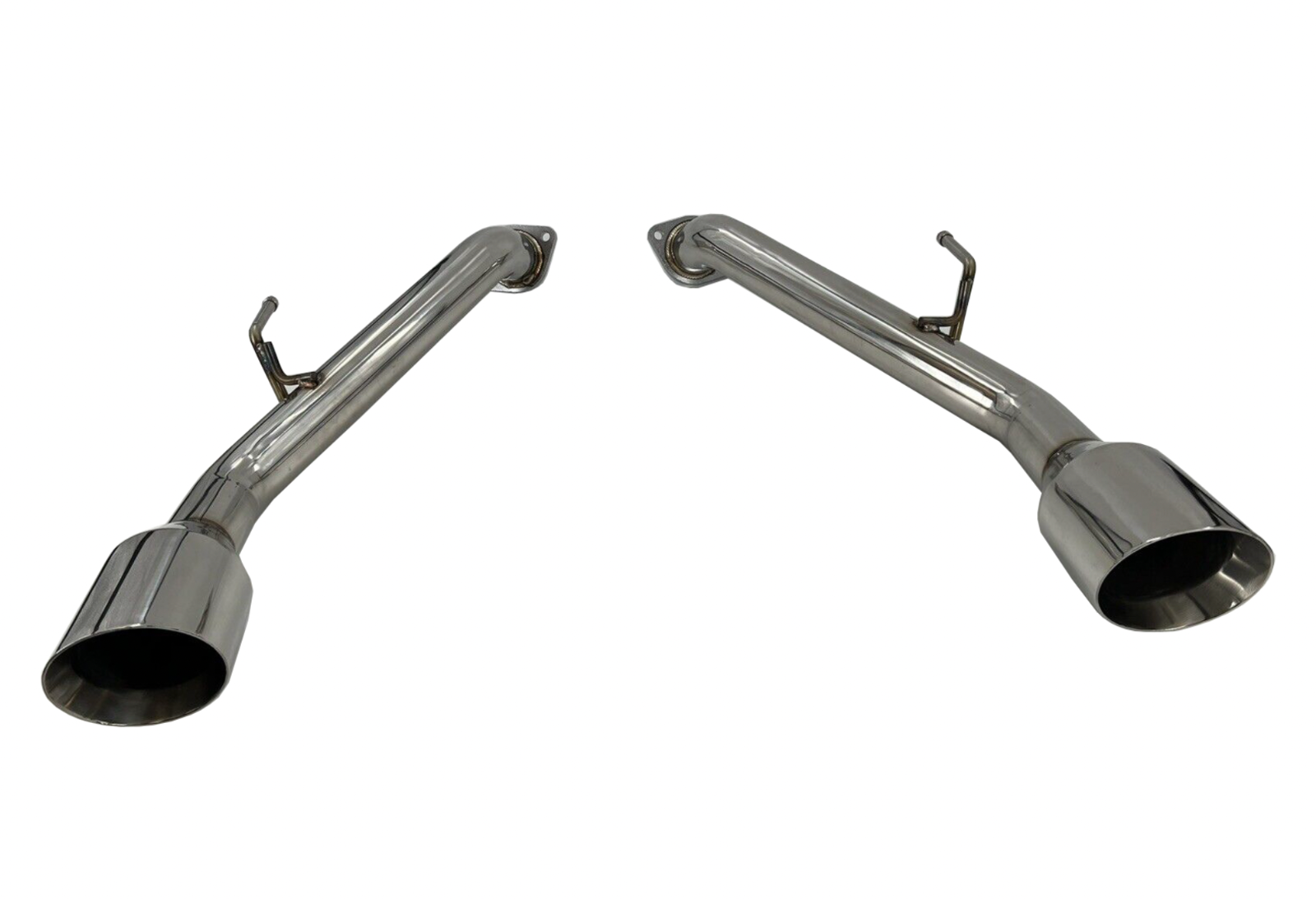 Jack Spania Racing axle-back exhaust muffler for Infiniti Q50 2014+ with dual tips, showcasing the sleek exhaust system.