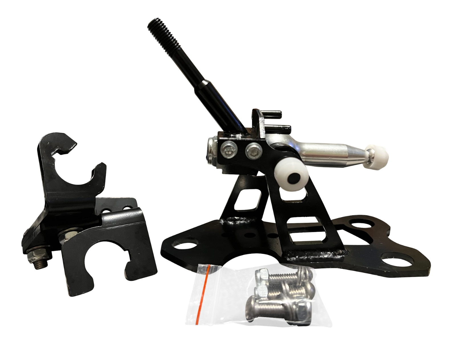 Jack Spania Racing K20z3 shift cable bracket for 8th gen Honda Civic 2006 transmission parts, OEM replacement component.