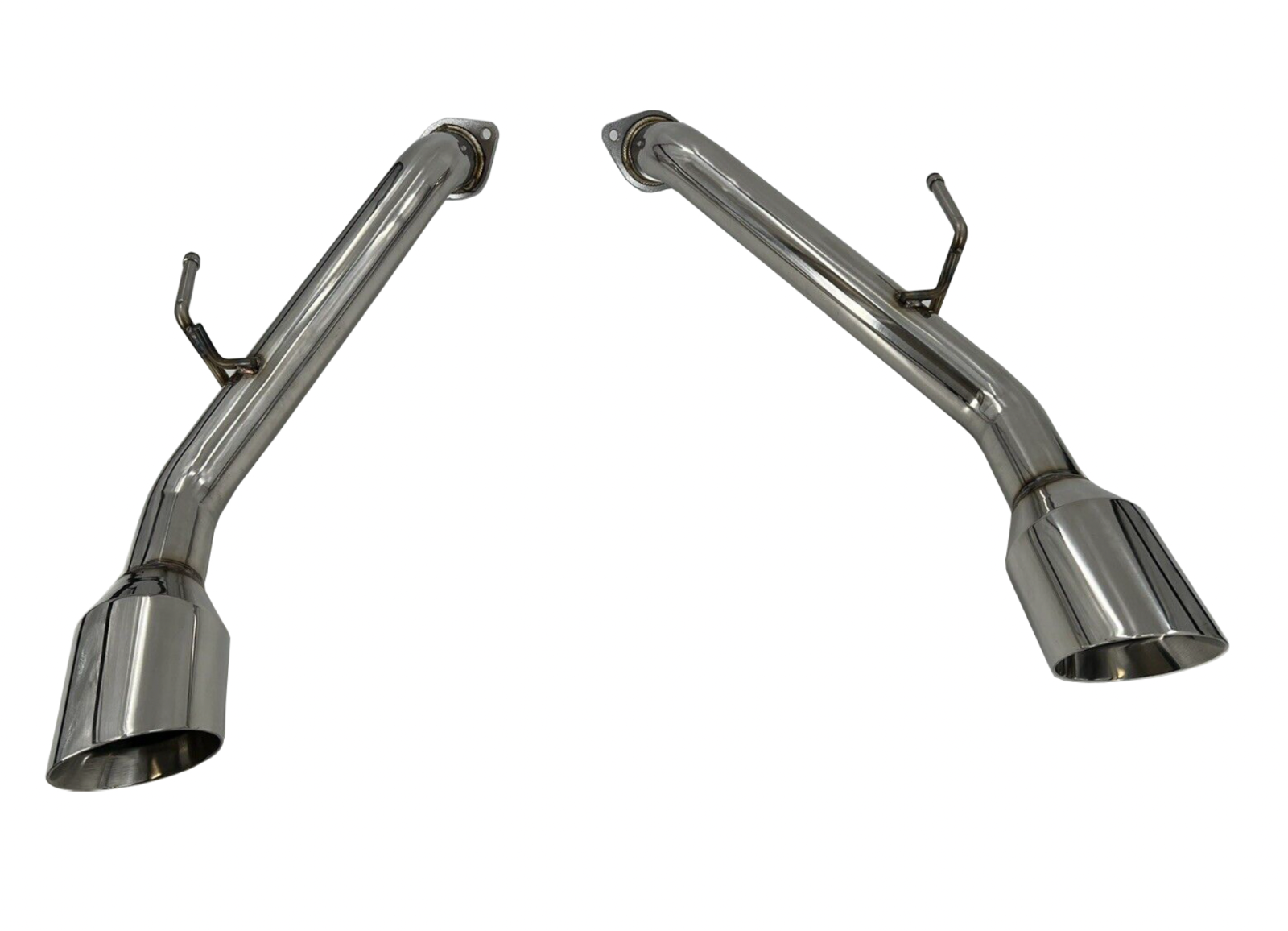 Jack Spania Racing axle-back exhaust muffler for Infiniti Q50 2014+ with stainless steel tips, showcasing the performance exhaust parts.