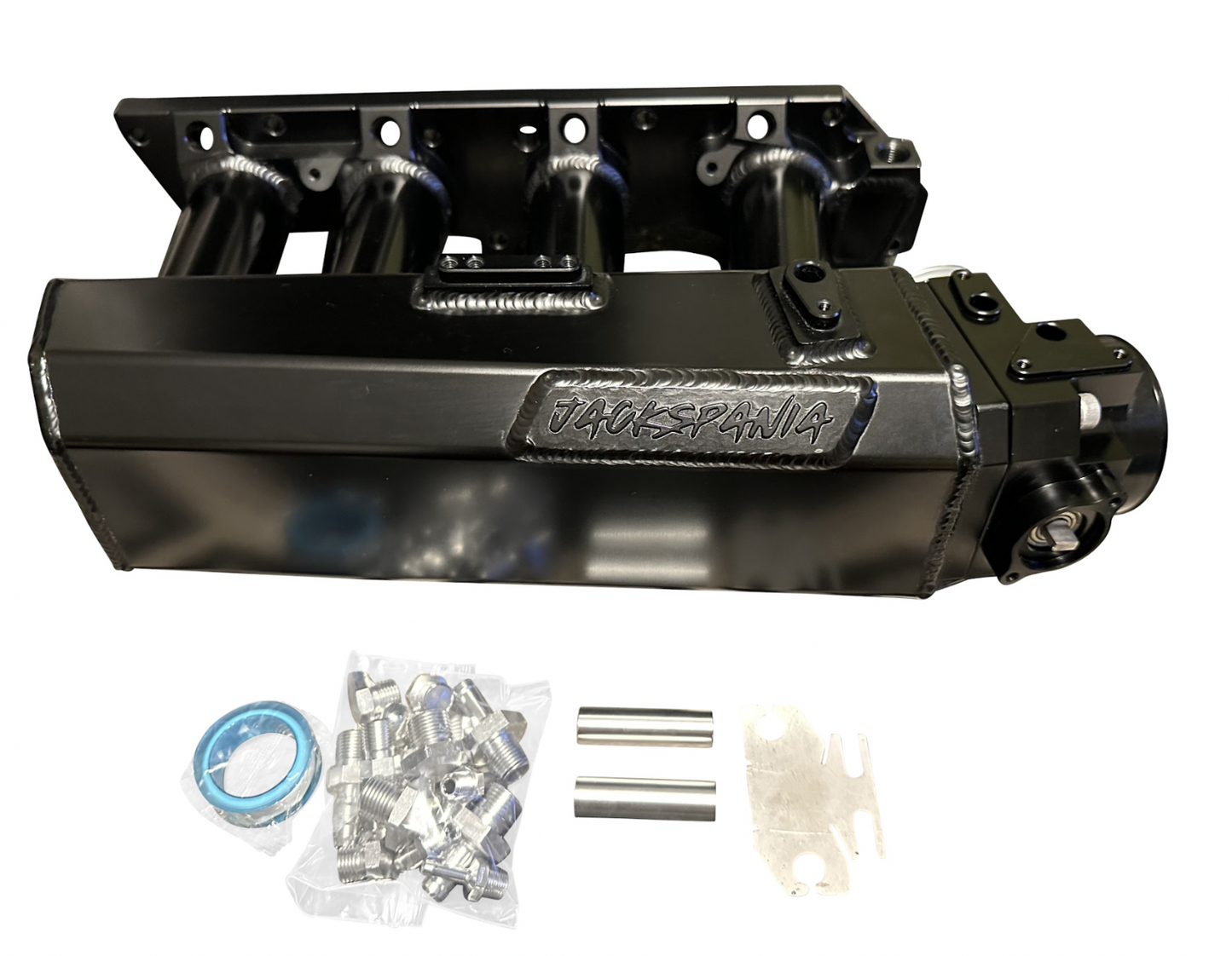 Jack Spania Racing K Series sheet metal intake manifold for K20Z3, K24, and K swap engines on EG and EK models.