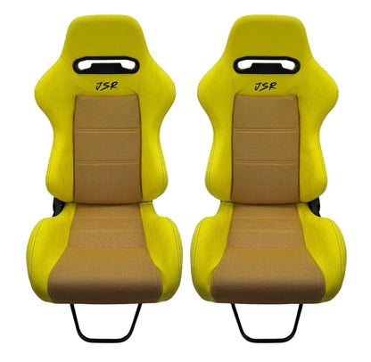 Reclinable slider seats for Recaro SR3 style, Honda Civic Integra DC2 EK9 EK EG ITR CTR, by JackSpania Racing, showing seat rails and padding.