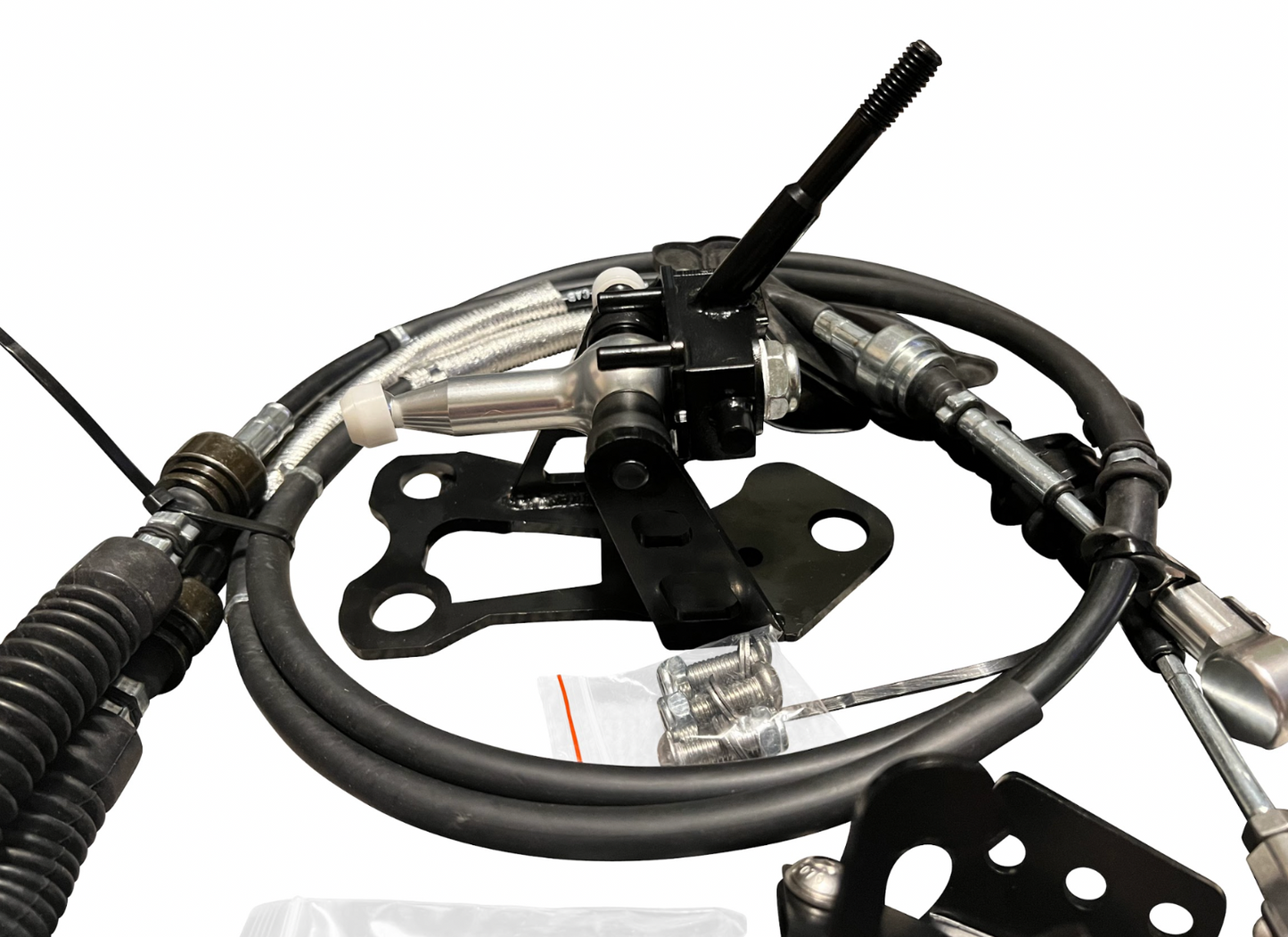 OEM K20z3 shift cable bracket for 8th Gen Honda Civic 2006, transmission part from Jack Spania Racing, detailed view of the bracket