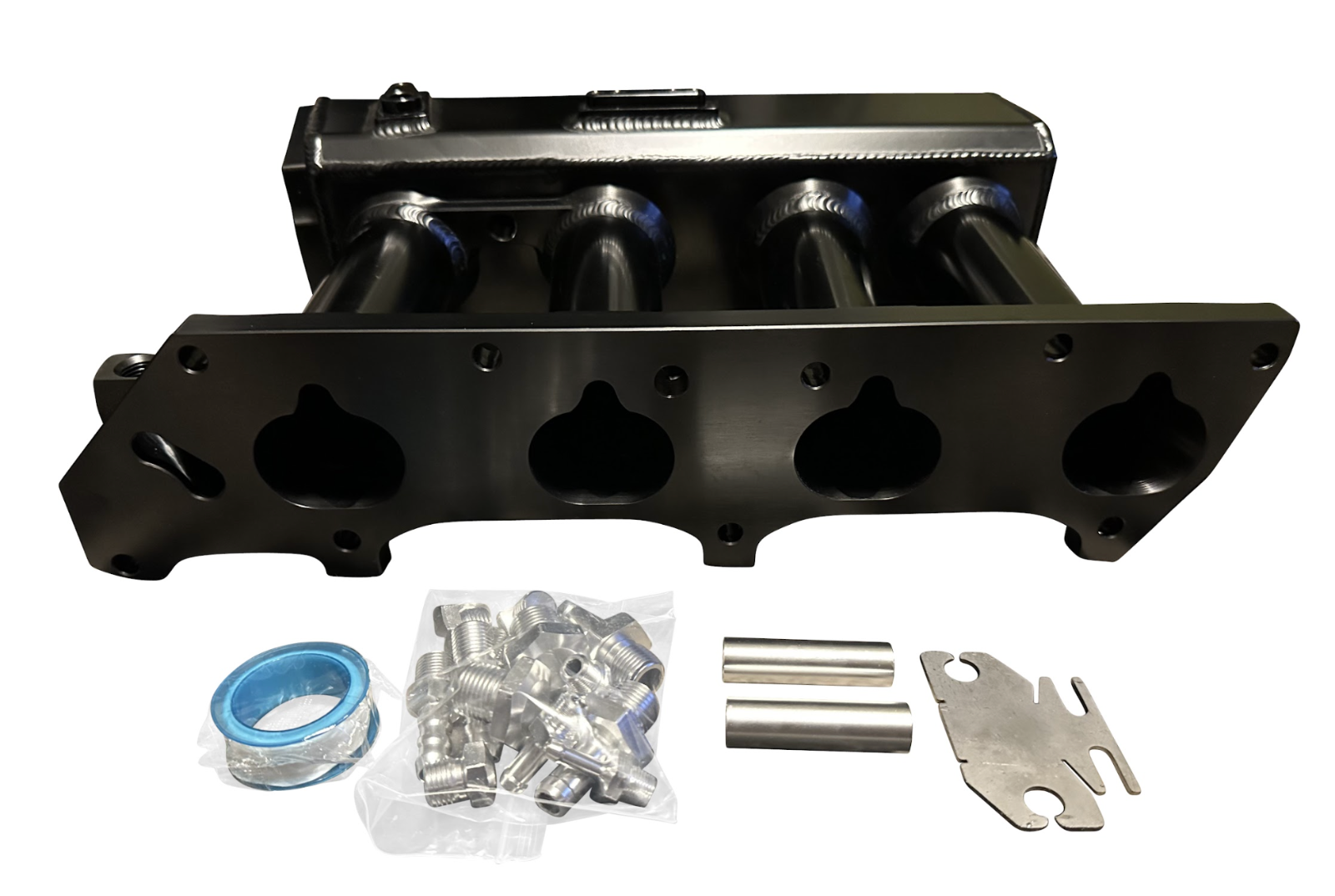 Jack Spania Racing K Series sheet metal intake manifold for K20Z3, K24, and K swap engines on EG and EK Honda models.