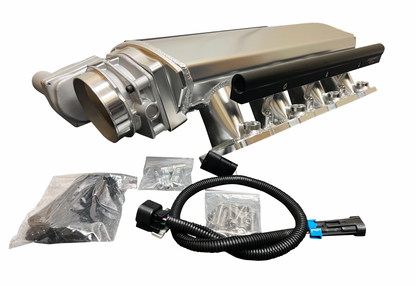 Jack Spania Racing LS Low Profile Metal Intake Manifold for LS1, LS2, LS6 engines with 92mm or 102mm cathedral ports.