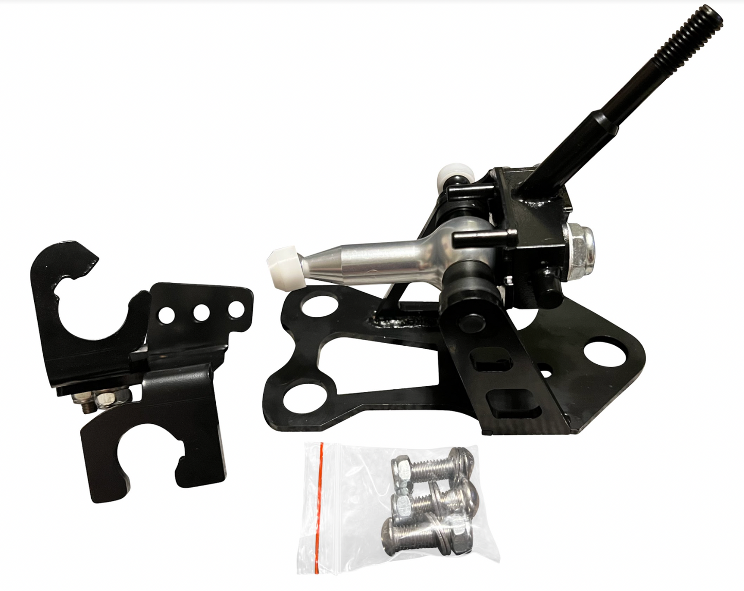 OEM K20z3 shift cable bracket for 8th Gen Honda Civic transmission, made by Jack Spania Racing, shown in a close-up image