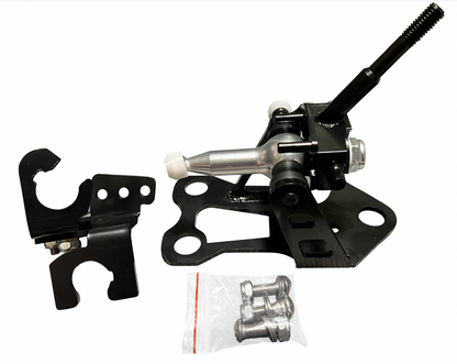 OEM K20z3 shift cable bracket for 8th Gen Honda Civic transmission, made by Jack Spania Racing, shown in a close-up image
