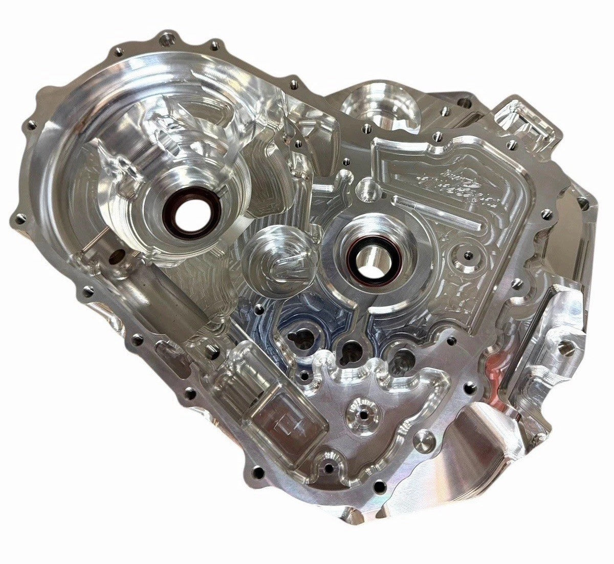 JackSpania Racing B K Series FWD billet CNC front bellhousing transmission case for FWD vehicles, with precise machined details.