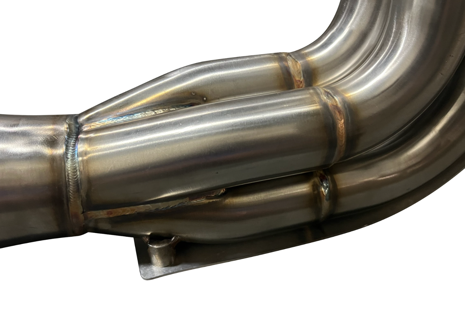 Jack Spania Racing B Series Megaphone Header 4-1 Collector RF V2 B16 B18 B20 exhaust part, chrome finish with detailed welds