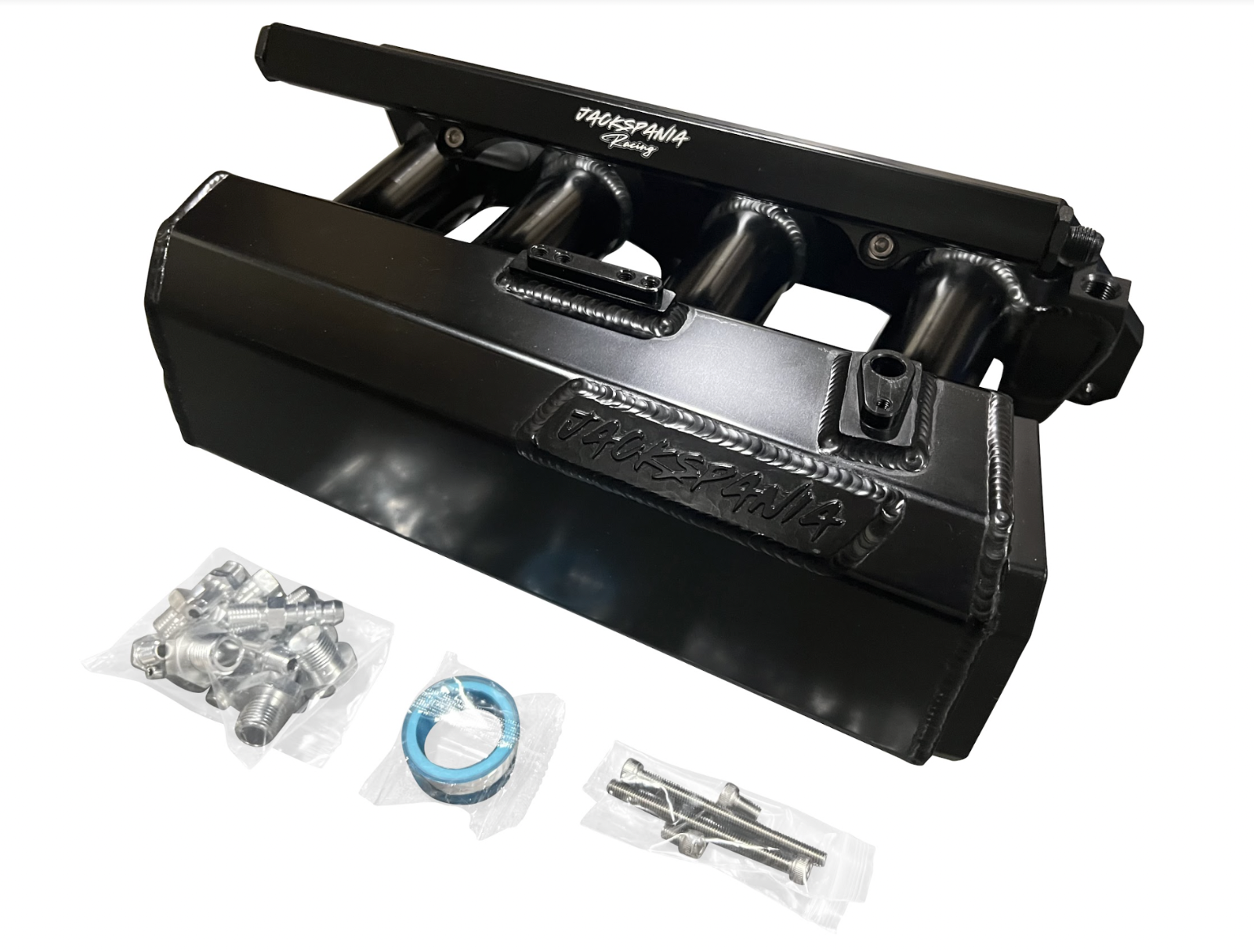 Jack Spania Racing K Series sheet metal intake manifold for K20Z3, K24, K swap engines in EG and EK Honda models.