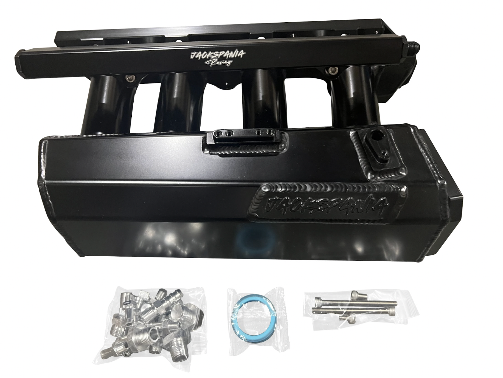 Jack Spania Racing K Series sheet metal intake manifold for K20Z3 and K24 engines, engine parts for K swap EG and EK models.