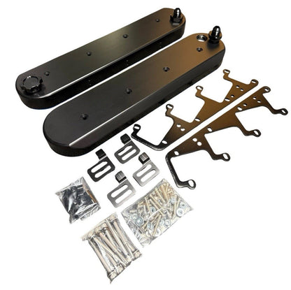 JackSpania Racing billet CNC V8 LS vented valve cover with baffled design and 12AN fittings for LS1, LS2, LS6, LS7, LSA, LS9 engines