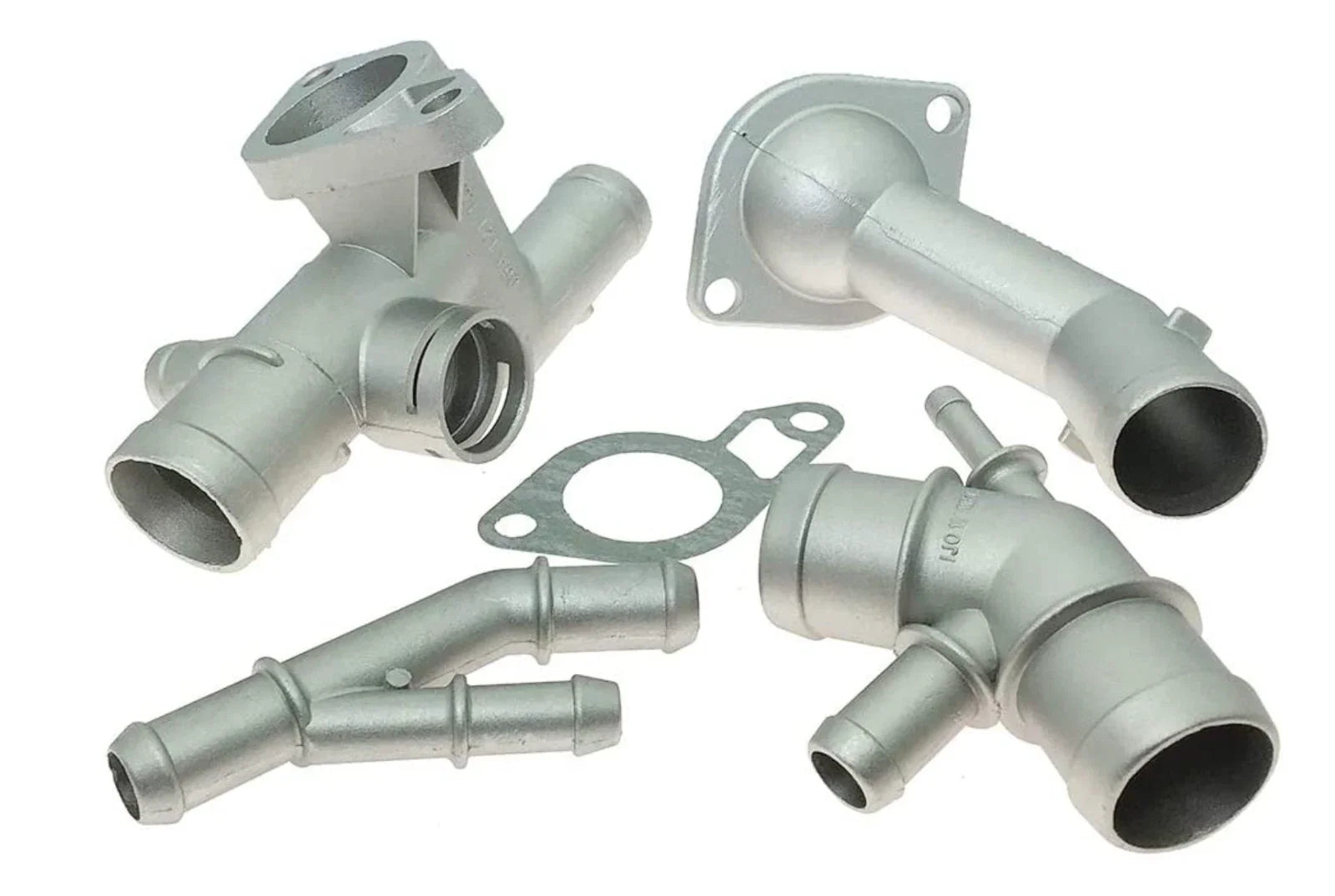 Cast aluminum coolant flange upgrade kit for VW MK4 Golf, Jetta, GLI, GTI, TT 337 1.8T engine by Jack Spania Racing.