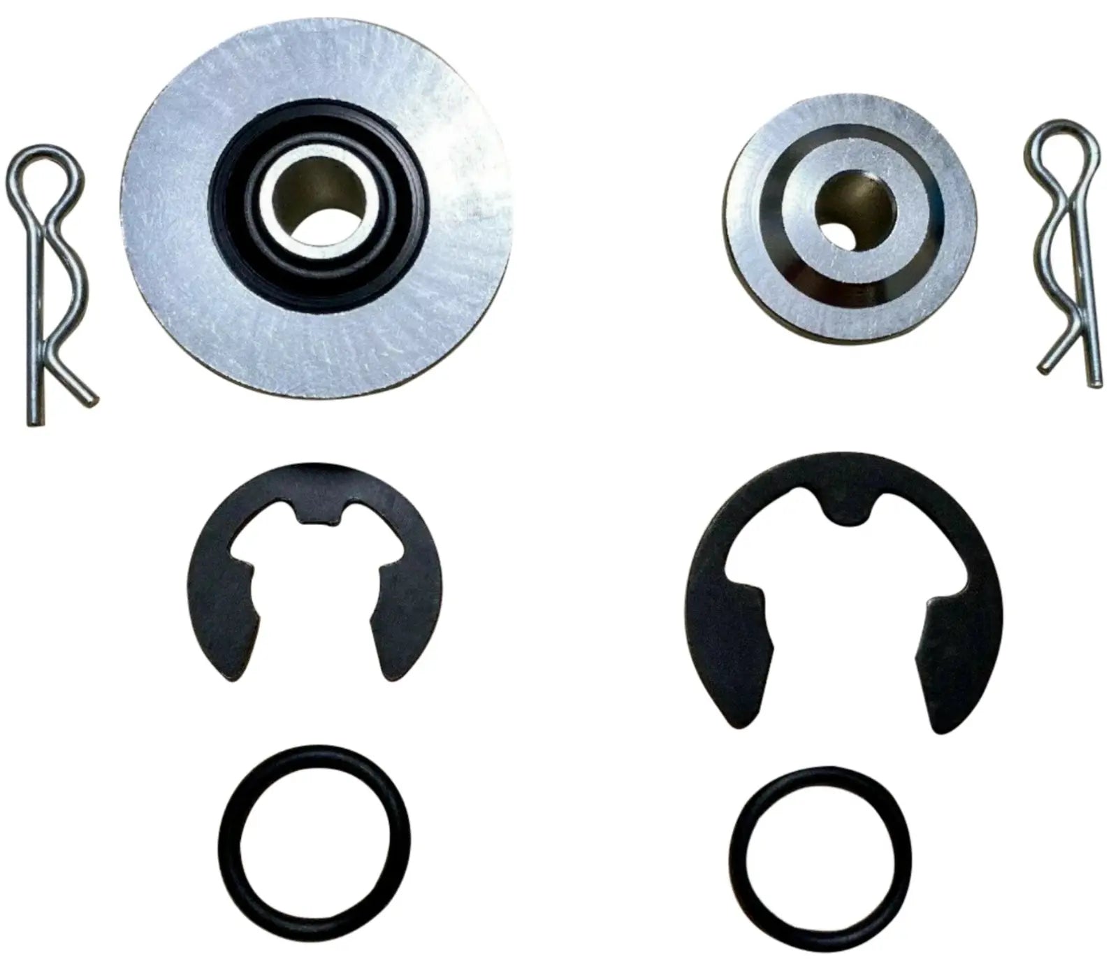 Billet spherical shifter cable bushings for OEM K20, K24, DC2, EG, EK, CRX Si transmission cables by Jack Spania Racing
