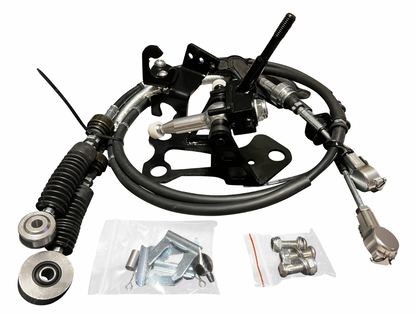 OEM K20z3 shift cable bracket for 8th Gen Honda Civic from Jack Spania Racing, transmission part in black with mounting points.