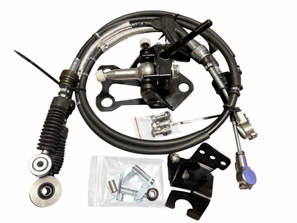 OEM K20z3 shift cable bracket for 8th Gen Honda Civic transmission, shown in a close-up view of the Jack Spania Racing part.