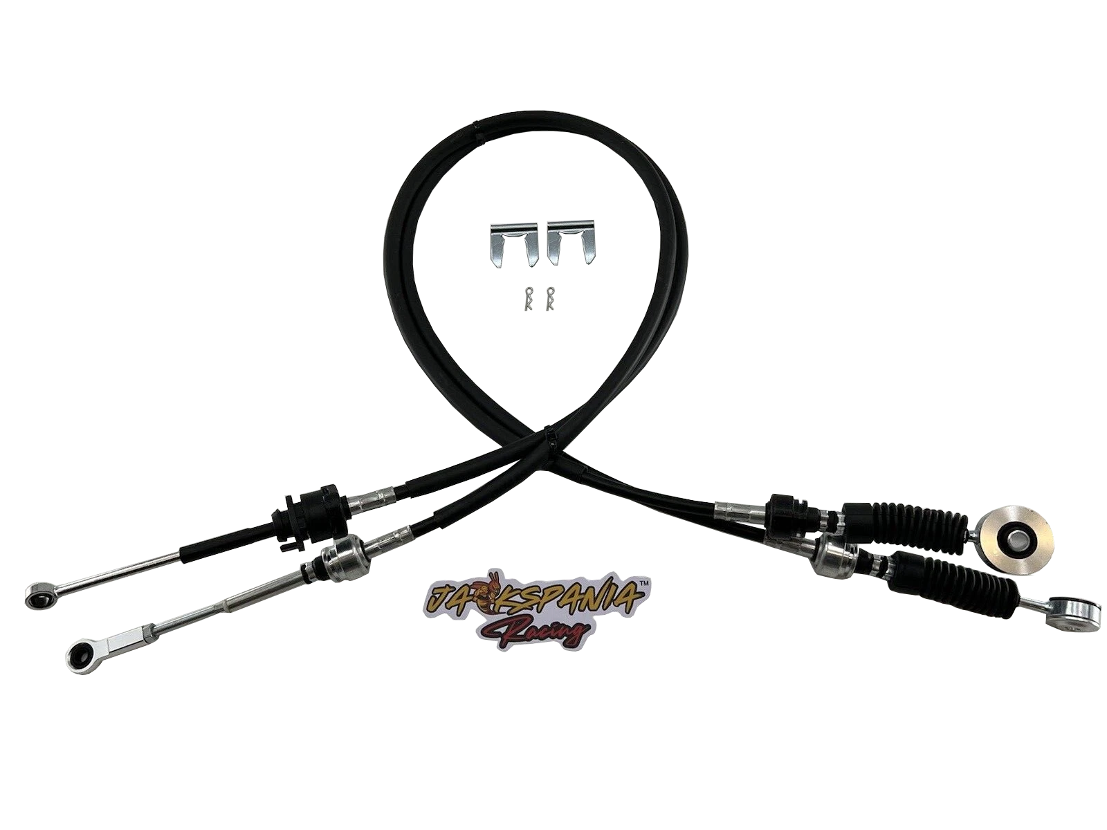 JackSpania Racing RSX shifter cables and linkage for K20 K24 K-series engines, compatible with EG and EK Honda K-series swaps.