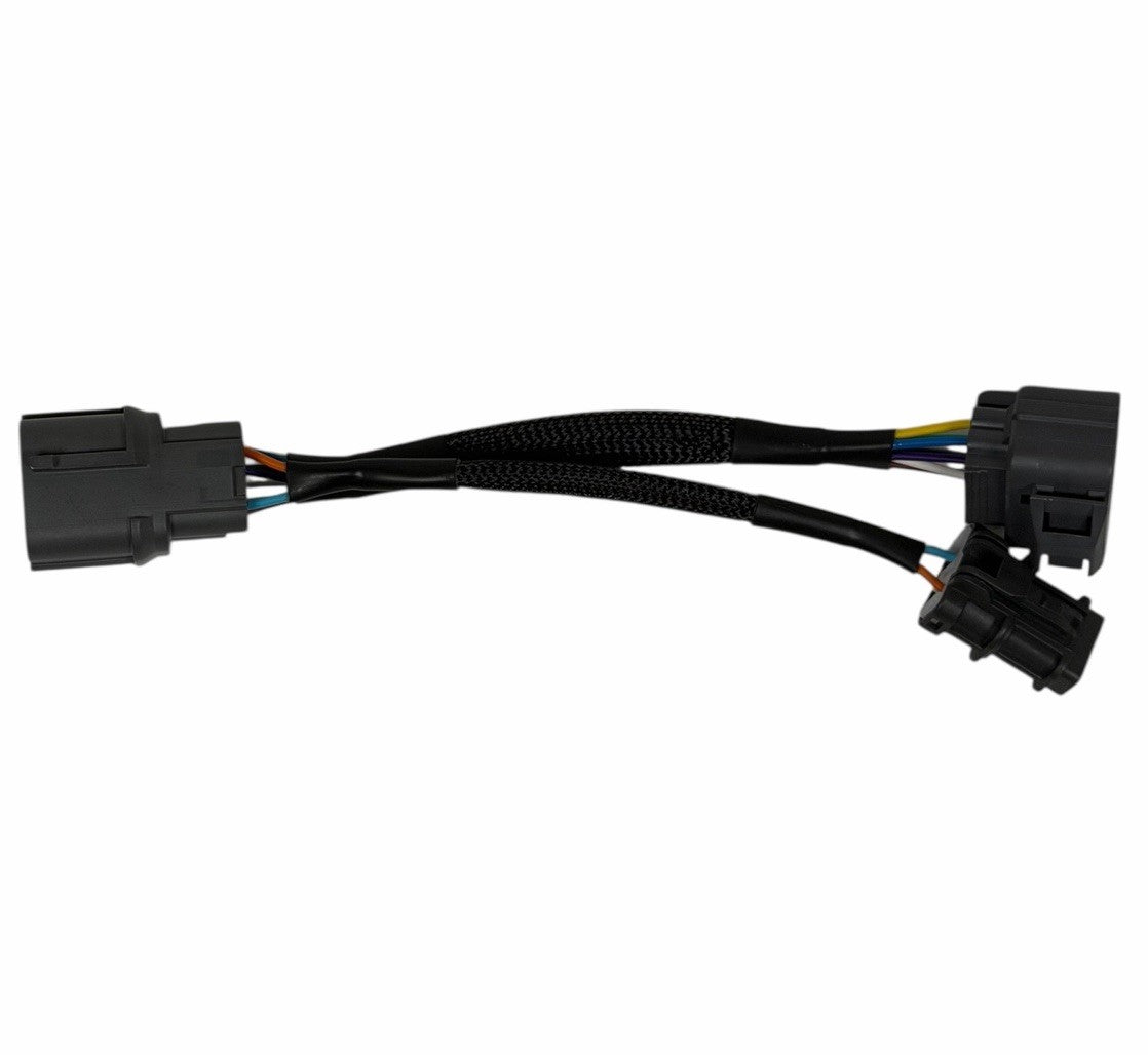 JackSpania Racing JDM plug-and-play distributor harness for Honda Acura, OBD2 to OBD1 jumper with 10-pin engine connector.