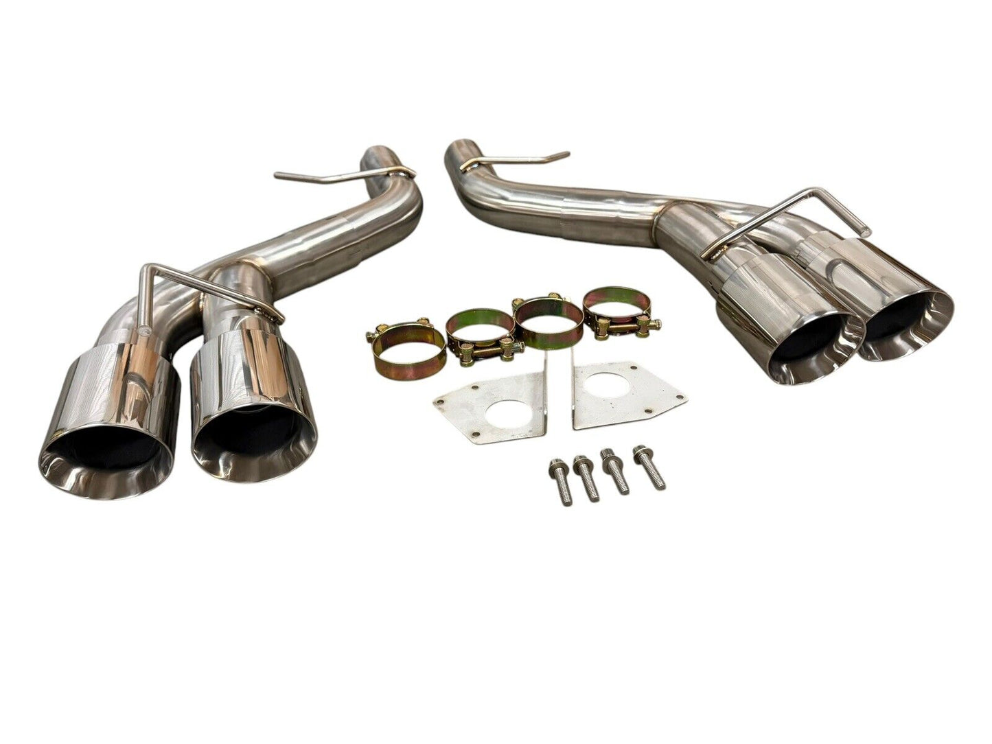 Stainless steel Axle Back Delete Muffler for Chevrolet Camaro SS ZL1 V8 2016-2023, by JackSpania Racing, showing the exhaust part.