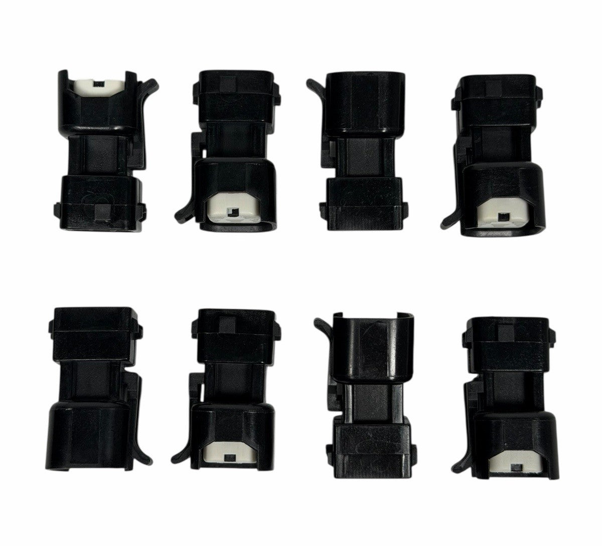JackSpania Racing EV6 EV14 fuel injector adapter harness set with quick connectors for OBD2 style engine fuel system.