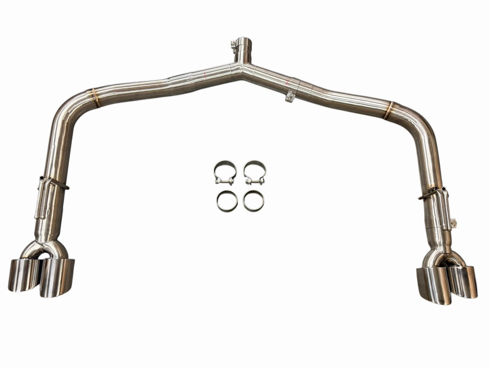 Stainless steel axle back muffler removal kit for 2021-2025 Kia K5 GT Turbo sedan, featuring exhaust parts from JackSpania Racing.