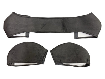 Pair of JackSpania Racing suede seat protectors for Recaro SR3 and SR4 semi-bucket seats, interior car seat accessories.